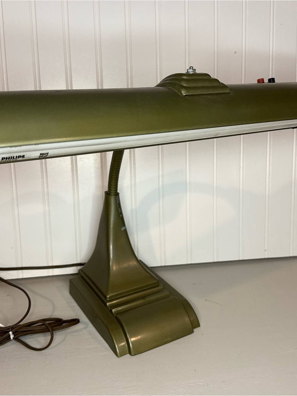 VINTAGE ART SPECIALTY CO CHICAGO ART DECO GOOSENECK DESK LAMP Tested Works Green